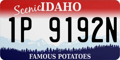 ID license plate 1P9192N