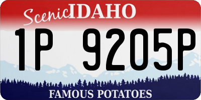 ID license plate 1P9205P