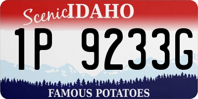 ID license plate 1P9233G