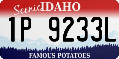 ID license plate 1P9233L