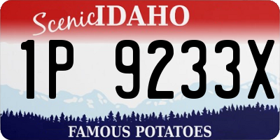 ID license plate 1P9233X