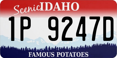 ID license plate 1P9247D