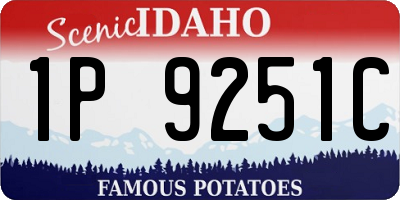 ID license plate 1P9251C
