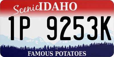 ID license plate 1P9253K
