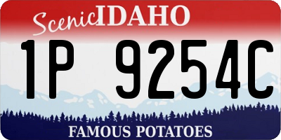 ID license plate 1P9254C