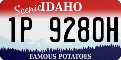 ID license plate 1P9280H