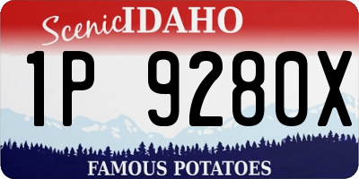 ID license plate 1P9280X