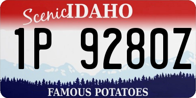 ID license plate 1P9280Z