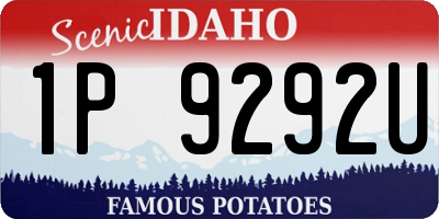 ID license plate 1P9292U