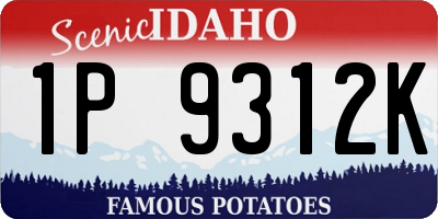 ID license plate 1P9312K