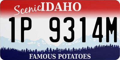 ID license plate 1P9314M