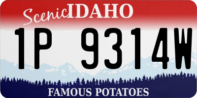 ID license plate 1P9314W
