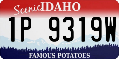 ID license plate 1P9319W