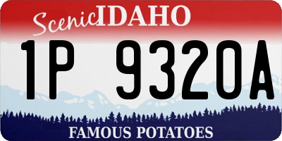 ID license plate 1P9320A