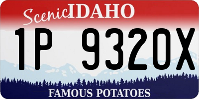 ID license plate 1P9320X