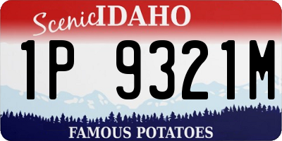 ID license plate 1P9321M