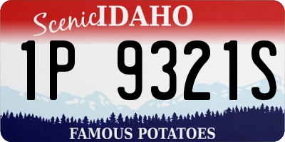 ID license plate 1P9321S