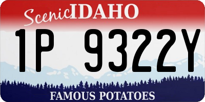 ID license plate 1P9322Y