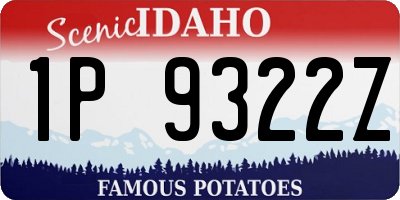 ID license plate 1P9322Z