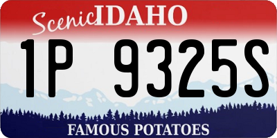 ID license plate 1P9325S