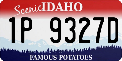 ID license plate 1P9327D