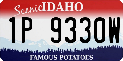 ID license plate 1P9330W