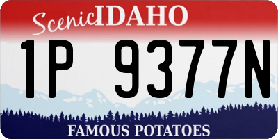 ID license plate 1P9377N