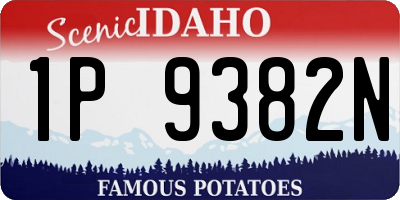 ID license plate 1P9382N