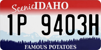 ID license plate 1P9403H