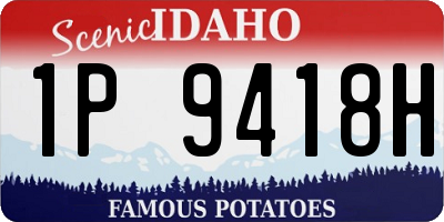 ID license plate 1P9418H