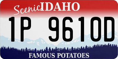 ID license plate 1P9610D