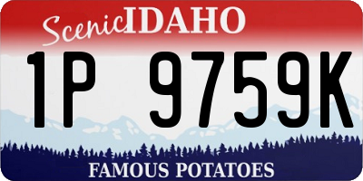 ID license plate 1P9759K