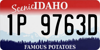 ID license plate 1P9763D
