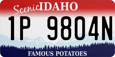 ID license plate 1P9804N