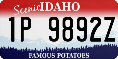 ID license plate 1P9892Z