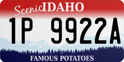 ID license plate 1P9922A