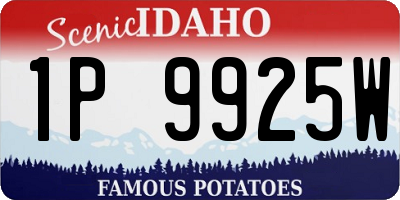 ID license plate 1P9925W