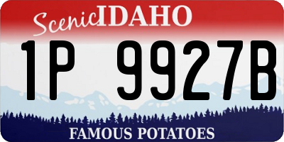 ID license plate 1P9927B