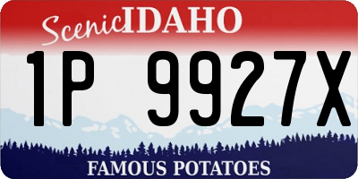 ID license plate 1P9927X