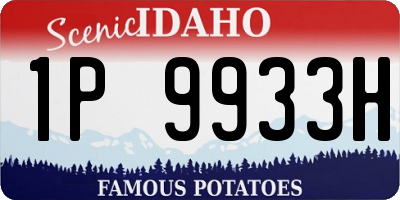 ID license plate 1P9933H