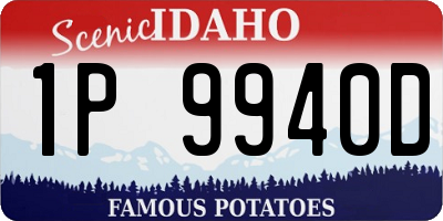 ID license plate 1P9940D