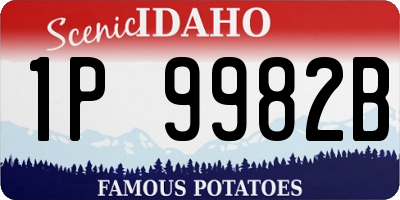 ID license plate 1P9982B