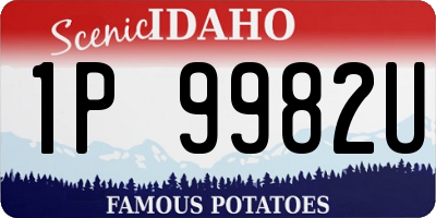 ID license plate 1P9982U