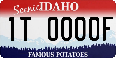 ID license plate 1T0000F
