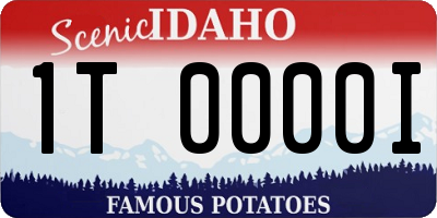 ID license plate 1T0000I