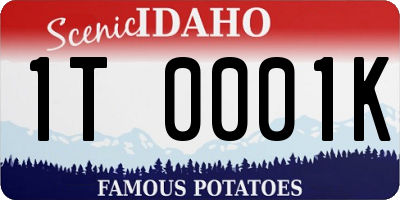 ID license plate 1T0001K