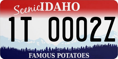 ID license plate 1T0002Z
