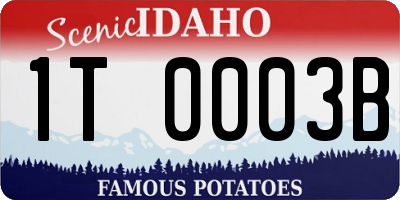ID license plate 1T0003B