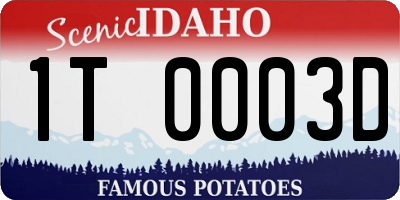ID license plate 1T0003D
