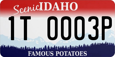 ID license plate 1T0003P